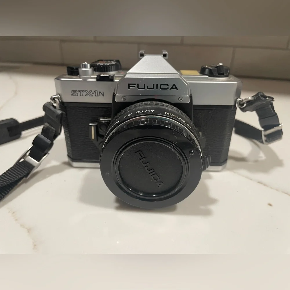 Fujica STX-1 35mm SLR Analog Camera Body with Toyo Optics 28mm Lens